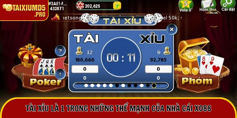 Tài Xỉu là 1 trong những thế mạnh của nhà cái Xo88